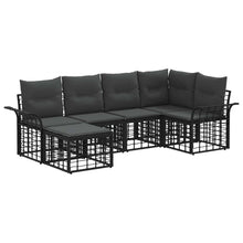 Buiten bankenset 6 pcs Zwart en Donkergrijs Polyester