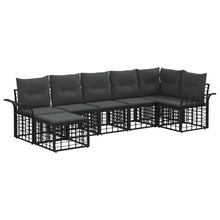 Buiten bankenset 7 pcs Zwart en Donkergrijs Polyester
