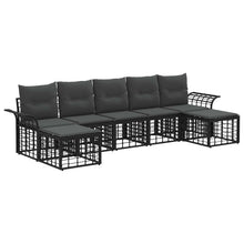 Buiten bankenset 7 pcs Zwart en Donkergrijs Polyester
