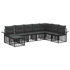 Tuinbankenset 8 personen zwart donkergrijs polyester