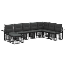 Buiten bankenset 8 pcs Zwart en Donkergrijs Polyester