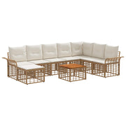 Tuinbankenset 5-delig polyrattan kussens