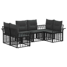 Buiten bankenset 6 pcs Zwart en Donkergrijs Polyester