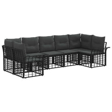 Buiten bankenset 7 pcs Zwart en Donkergrijs Polyester