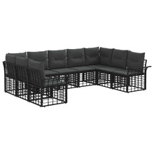 Buiten bankenset 9 pcs Zwart en Donkergrijs Polyester