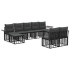 Tuinbankenset 9-delig zwart donkergrijs polyrattan