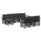 Tuinbankenset 9-delig poly rattan zwart donkergrijs