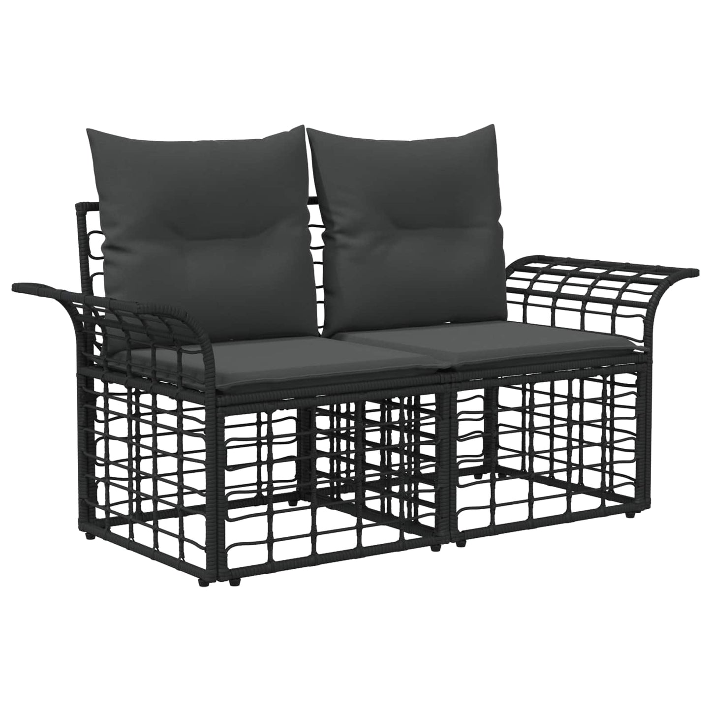 Buiten bankenset 11 pcs Zwart en Donkergrijs Polyester