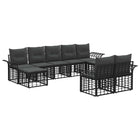 Tuinset 9-delig zwart donkergrijs polyester