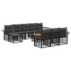 Outdoor Sofa Set 11 pcs Black and Dark Grey Polyester
