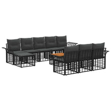 Buiten bankenset 11 pcs Zwart en Donkergrijs Polyester