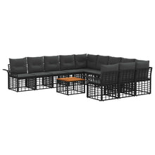Buiten bankenset 12 pcs Zwart en Donkergrijs Polyester