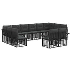 Modulaire bankenset 12-delig zwart donkergrijs polyester