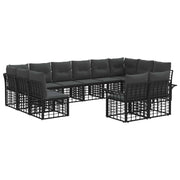 Modulaire bankenset 12-delig zwart donkergrijs polyester