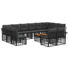Outdoor Sofa Set 13 pcs Black and Dark Grey Polyester