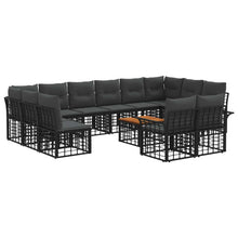 Buiten bankenset 13 pcs Zwart en Donkergrijs Polyester