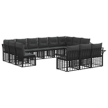 Buiten bankenset 13 pcs Zwart en Donkergrijs Polyester