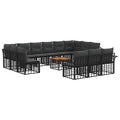 Buiten bankenset 14 pcs Zwart en Donkergrijs Polyester