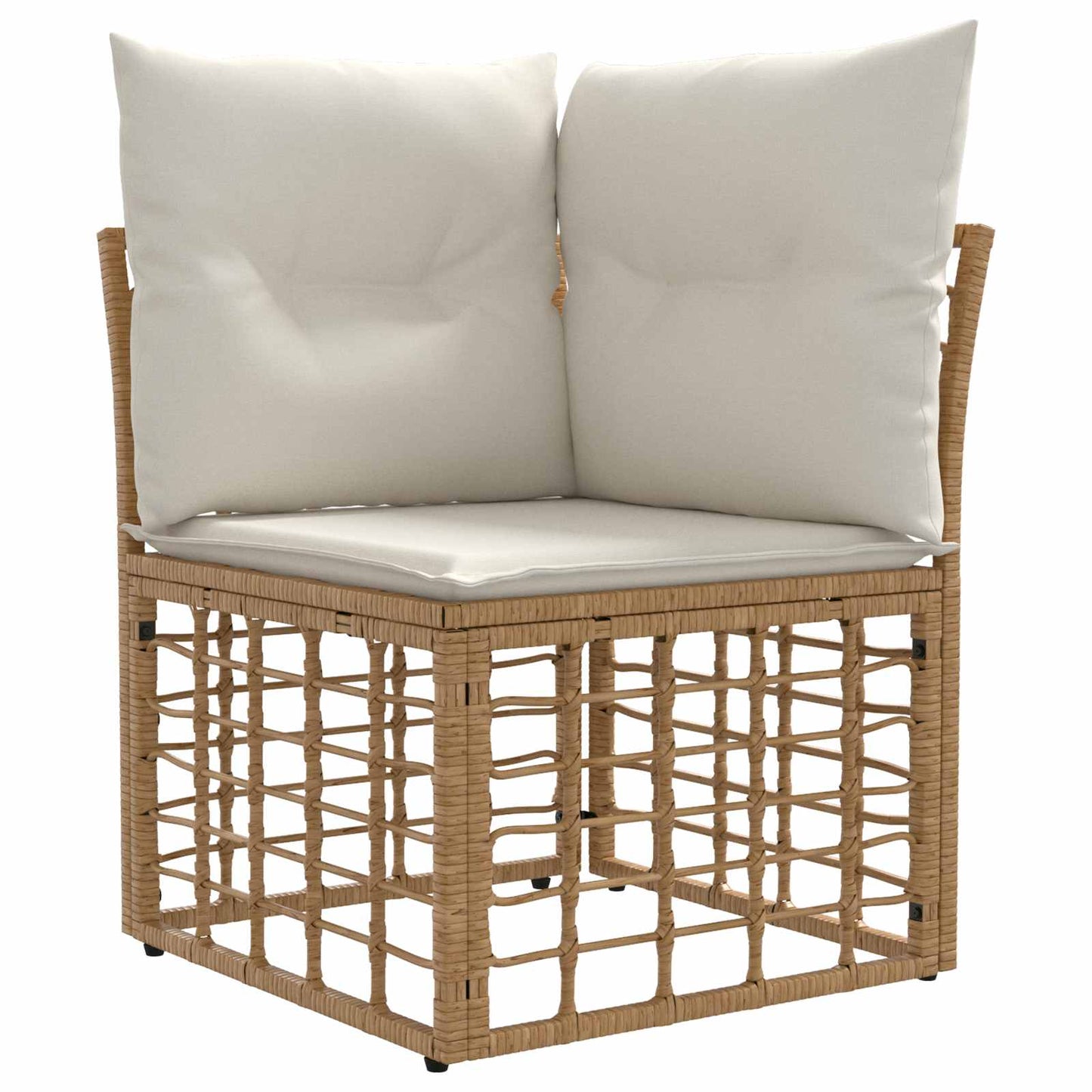 Buiten bankenset 12 pcs Natuurlijk en Crème Wit Polyester