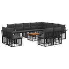Outdoor Sofa Set 13 pcs Black and Dark Grey Polyester