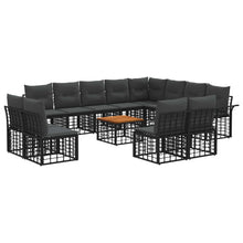 Buiten bankenset 13 pcs Zwart en Donkergrijs Polyester
