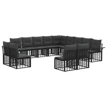 Buiten bankenset 13 pcs Zwart en Donkergrijs Polyester