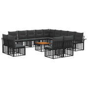 Tuinset 14-delig zwart donkergrijs polyester