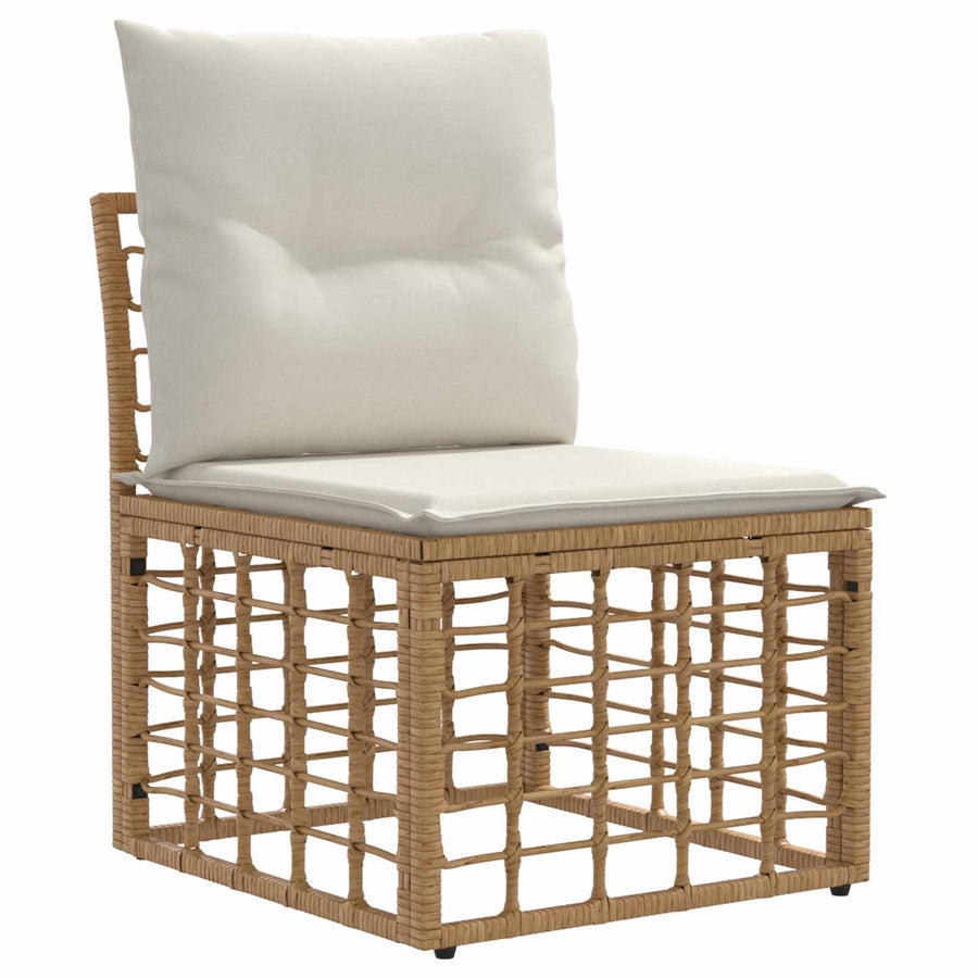 Buiten bankenset 14 pcs Natuurlijk en Crème Wit Polyester