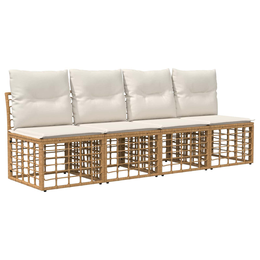 Buiten bankenset 14 pcs Natuurlijk en Crème Wit Polyester