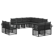 Buiten bankenset 11 pcs Zwart en Donkergrijs Polyester