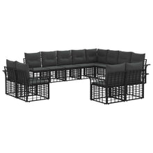 Buiten bankenset 12 pcs Zwart en Donkergrijs Polyester