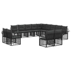 Outdoor Sofa Set 13 pcs Black and Dark Grey Polyester