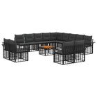 Outdoor sofa set 14 pcs Black and Dark Grey Polyester