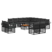 Buiten bankenset 14 pcs Zwart en Donkergrijs Polyester