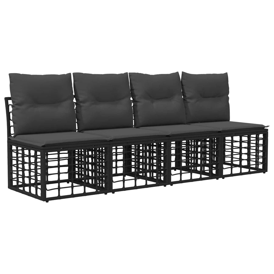 Buiten bankenset 14 pcs Zwart en Donkergrijs Polyester