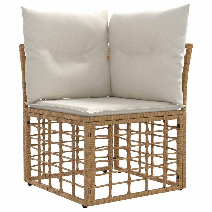 Buiten bankenset 14 pcs Natuurlijk en Crème Wit Polyester