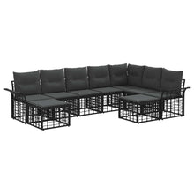 Buiten bankenset 9 pcs Zwart en Donkergrijs Polyester