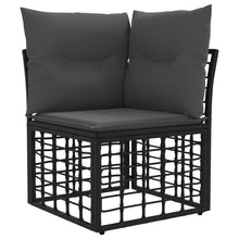 Buiten bankenset 9 pcs Zwart en Donkergrijs Polyester