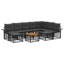 Buiten bankenset 10 pcs Zwart en Donkergrijs Polyester