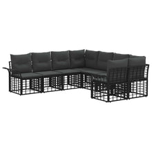 Buiten bankenset 8 pcs Zwart en Donkergrijs Polyester