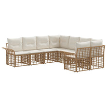 Buiten bankenset 8 pcs Natuurlijk en Crème Wit Polyester