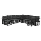 Outdoor Sofa Set 11 pcs Black and Dark Grey Polyester