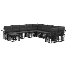 Buiten bankenset 11 pcs Zwart en Donkergrijs Polyester