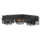 Outdoor Sofa Set 12 pcs Black and Dark Grey Polyester
