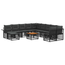 Buiten bankenset 12 pcs Zwart en Donkergrijs Polyester