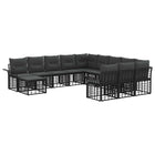 Garden Lounge Set 12 pcs Black and Dark Grey poly rattan