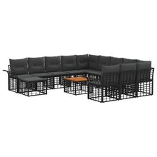 Tuin loungeset 13-delig Zwart en Donkergrijs polyrattan