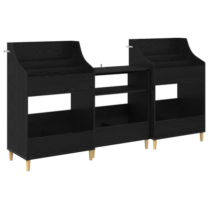 Media Planken Set 3 st Zwart eiken 212 x 46 x 112 cm