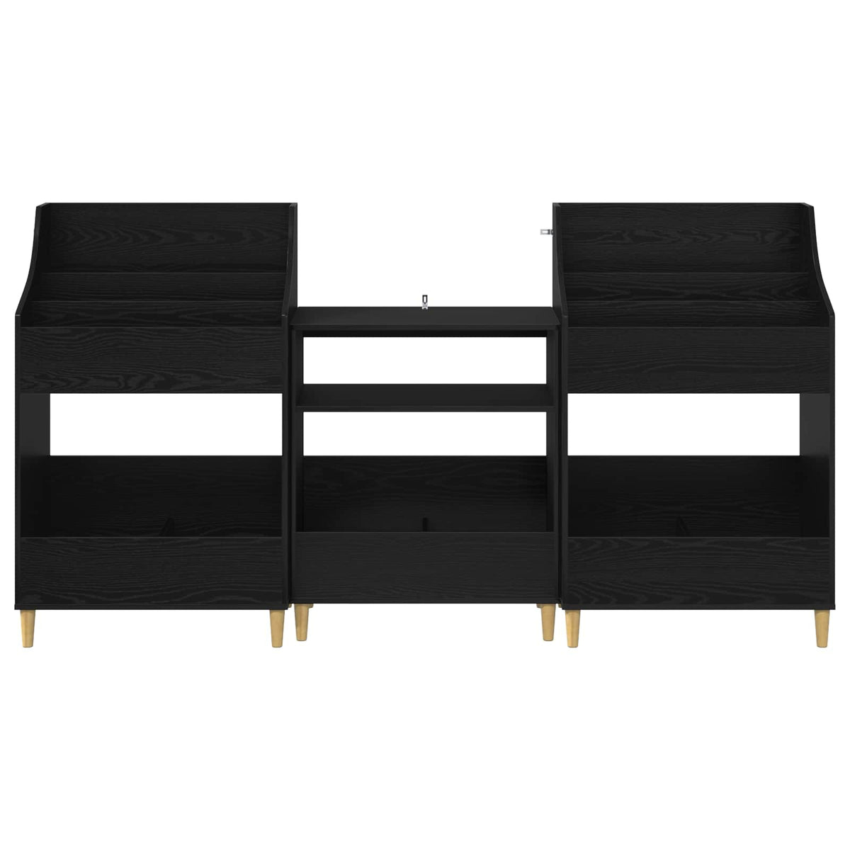 Media Planken Set 3 st Zwart eiken 212 x 46 x 112 cm