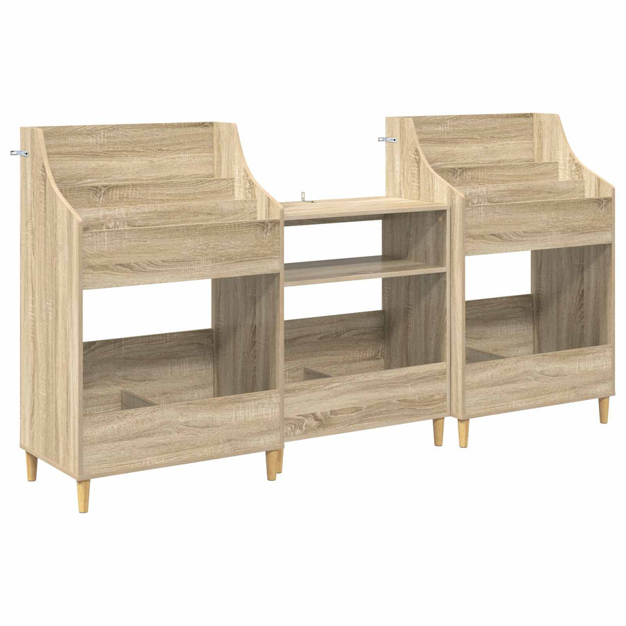 Media Planken Set 3 st Sonoma Eiken 212 x 46 x 112 cm